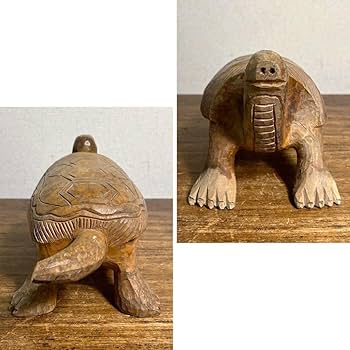 Amazon.co.jp: 表高吉 木彫り 亀 全長32cm 木彫りの亀 農民美術 レトロ